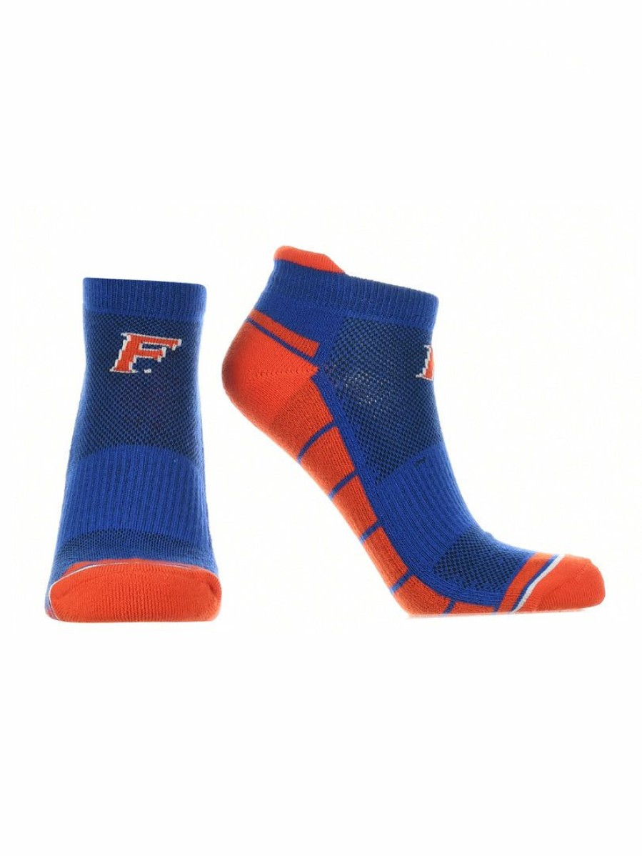 Ncaa Socks * | Coupon Tck Florida Gators Low Cut Ankle Socks With Tab Blue/Orange/White