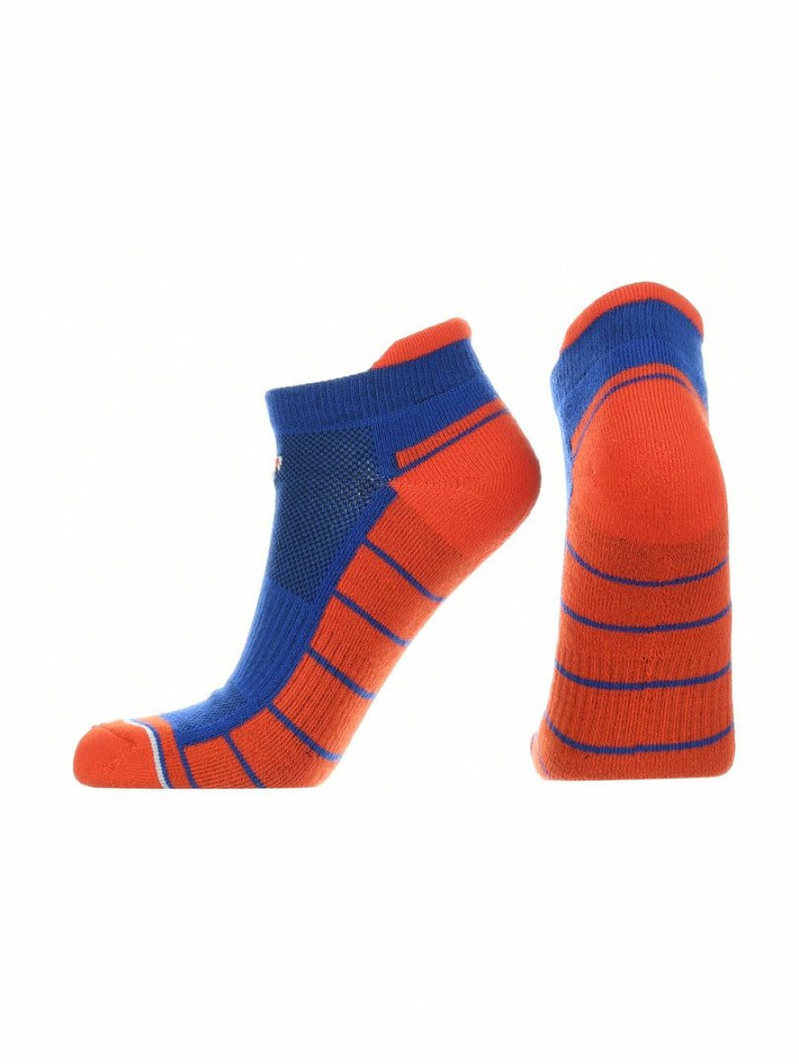 Ncaa Socks * | Coupon Tck Florida Gators Low Cut Ankle Socks With Tab Blue/Orange/White