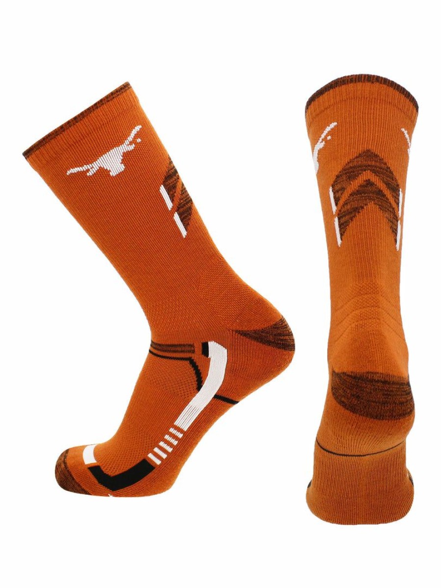 Ncaa Socks * | Cheap Tck Texas Longhorns Socks University Of Texas Longhorns Champion Crew Socks Texas Orange/White