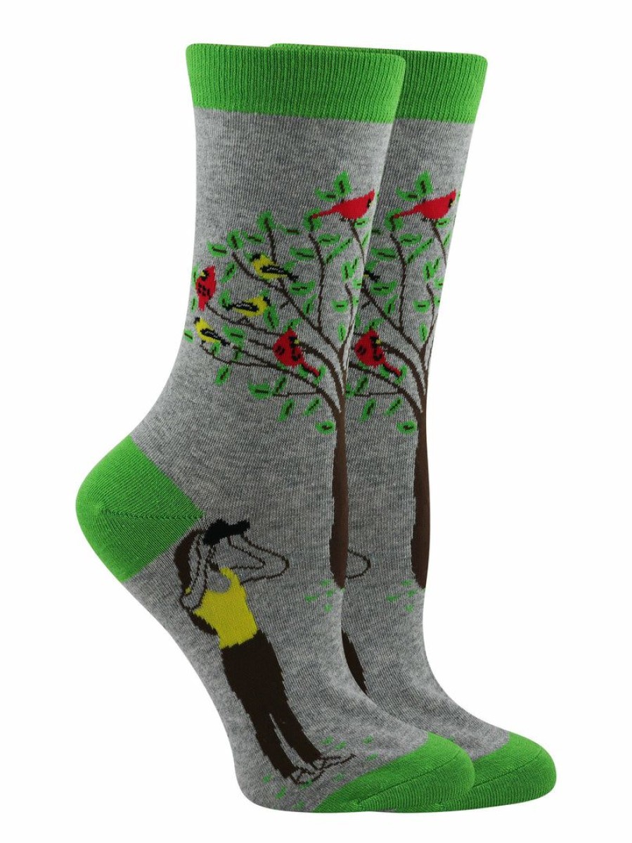 Ncaa Socks * | Budget Whd Bird Watcher Socks For Women Gift For Bird Lovers Gray