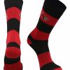 Ncaa Socks * | New Tck All Schools Louisville Cardinals Socks Game Day Striped Crew Socks Red/Black