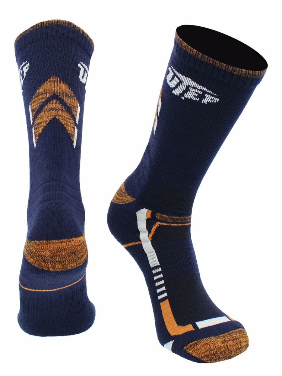 Ncaa Socks * | Best Deal Tck Utep Miners Socks University Of Texas El Paso Miners Champion Crew Socks All Schools Blue/Orange