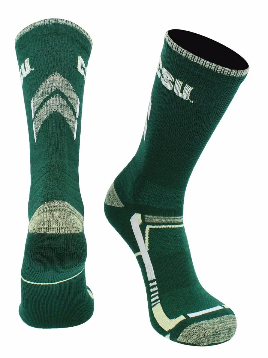 Ncaa Socks * | Deals Tck All Schools Csu Rams Socks Colorado State University Rams Champion Crew Socks Green/Gold