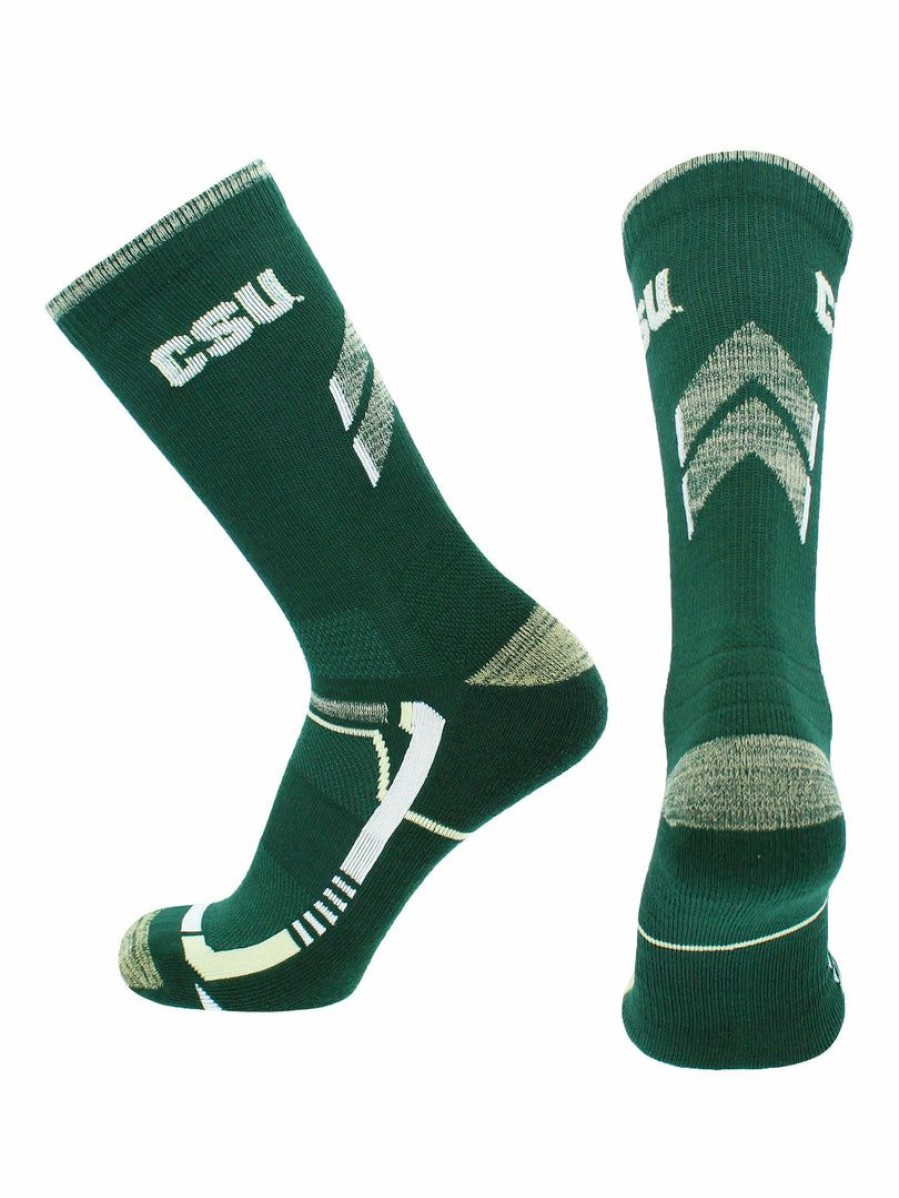 Ncaa Socks * | Deals Tck All Schools Csu Rams Socks Colorado State University Rams Champion Crew Socks Green/Gold