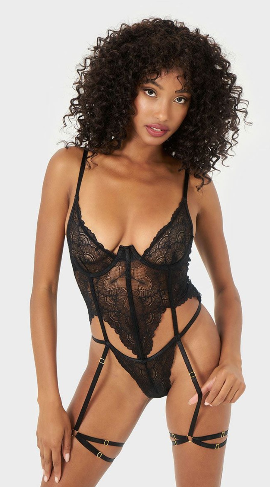 Lingerie * | Oh La La Cheri Double Trouble Lace Teddy