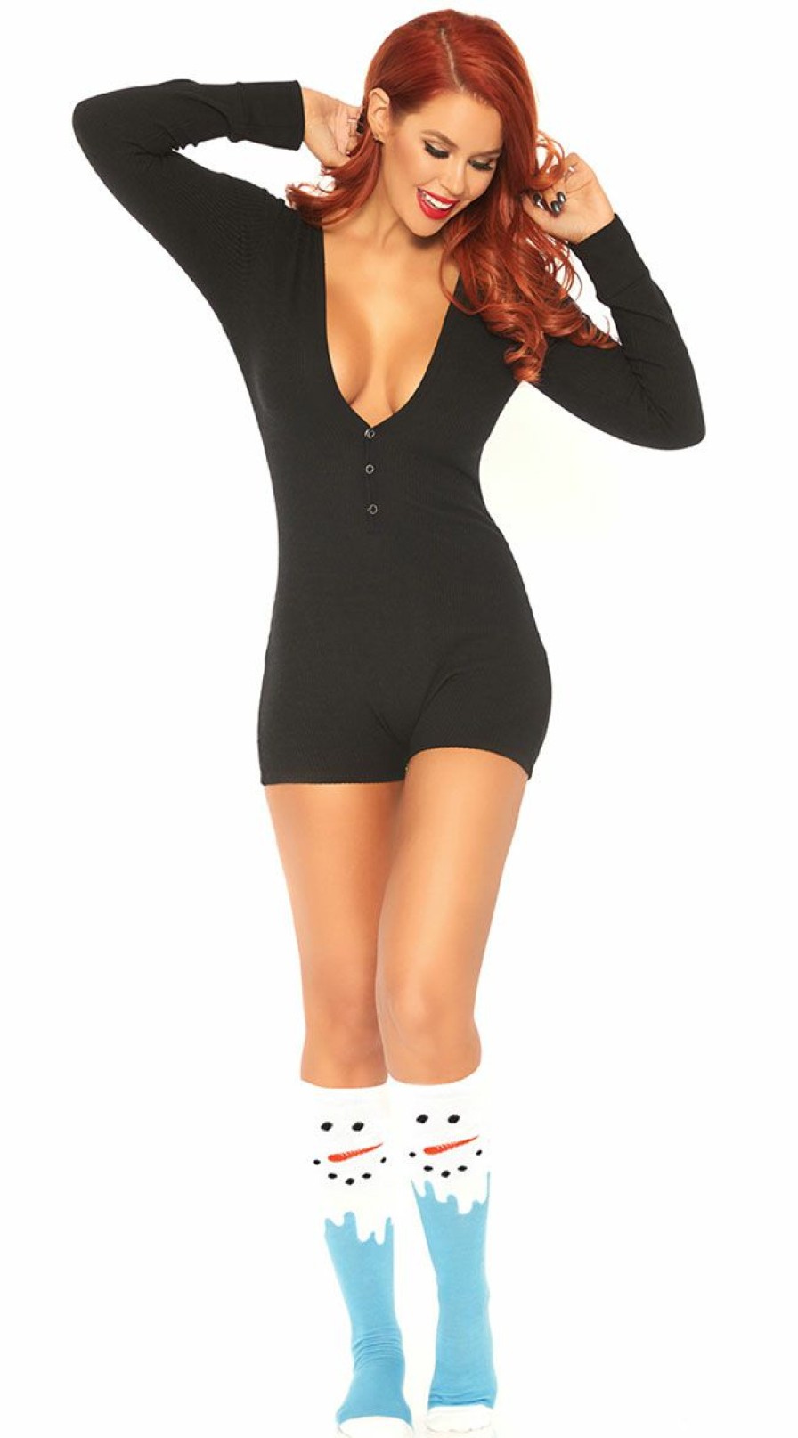 Lingerie * | Leg Avenue Love Me Long Johns Romper