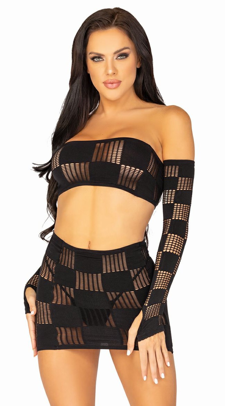 Dancewear * | Leg Avenue Checkerboard Hottie Dance Set