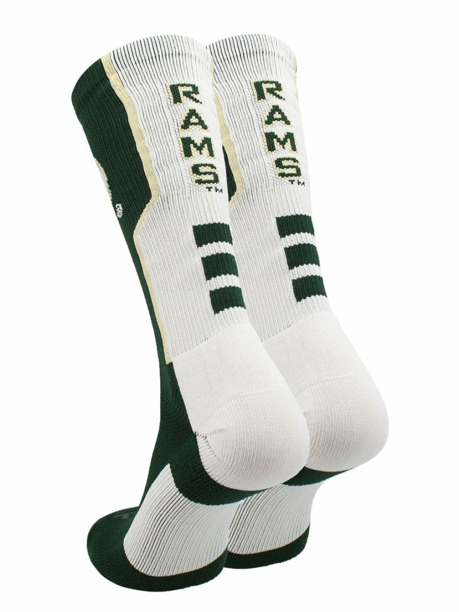 Ncaa Socks * | Top 10 Tck Csu Rams Socks Perimeter Crew Dark Green/White/Vegas Gold