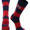 Ncaa Socks * | Buy Tck Fresno State Bulldogs Socks Game Day Striped Crew Socks All Schools Cardinal/Blue