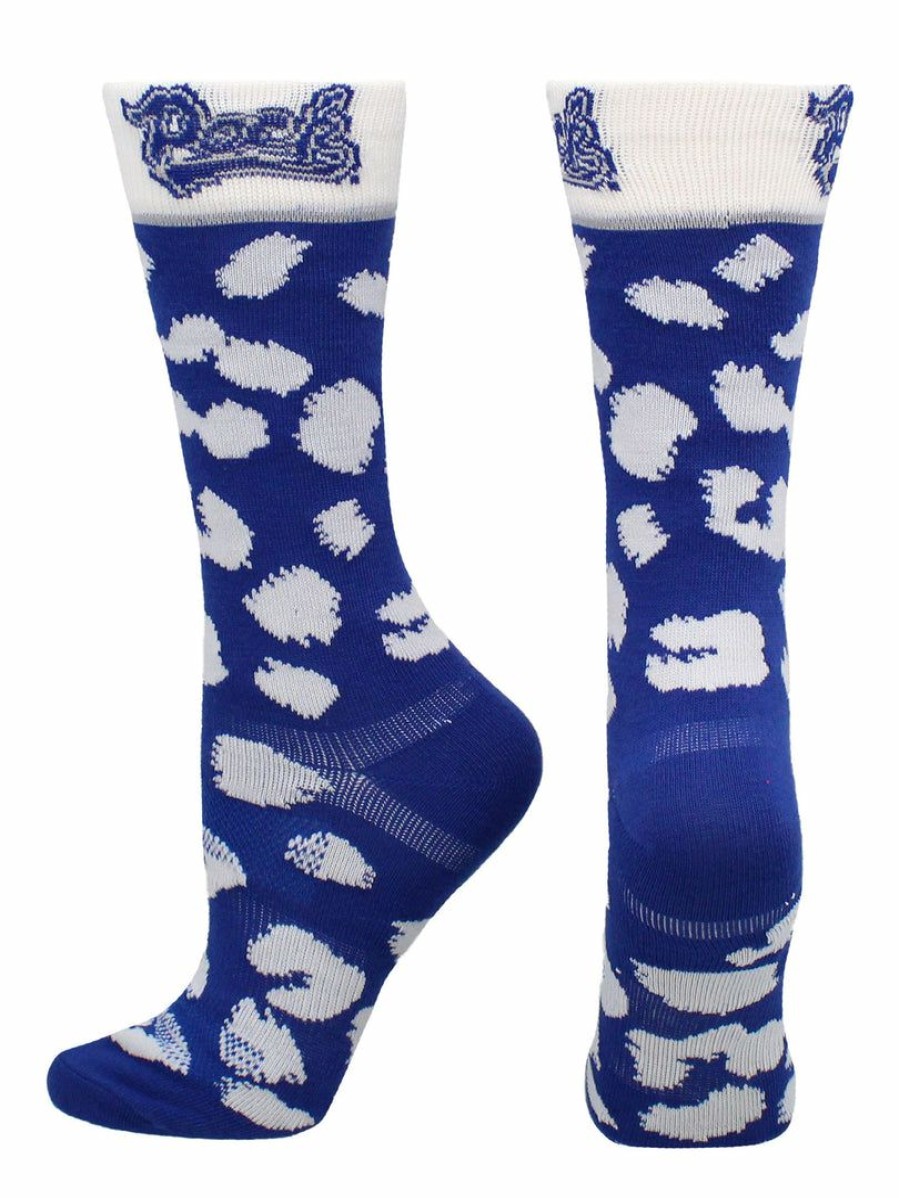 Ncaa Socks * | Best Deal Tck Nevada Wolf Pack Socks Womens Savage Crew Socks Blue/White