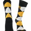 Ncaa Socks * | Buy Tck All Schools Iowa Hawkeyes Argyle Dress Socks Ncaa Fanwear Crew Length Black/Gold/White