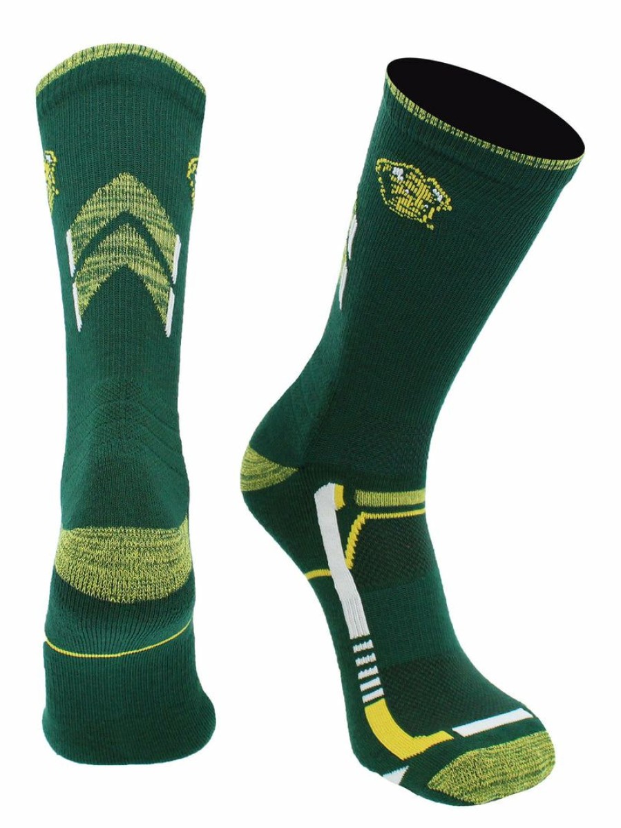 Ncaa Socks * | Cheapest Tck North Dakota State Bison Socks North Dakota State University Bison Champion Crew Socks Green/Yellow