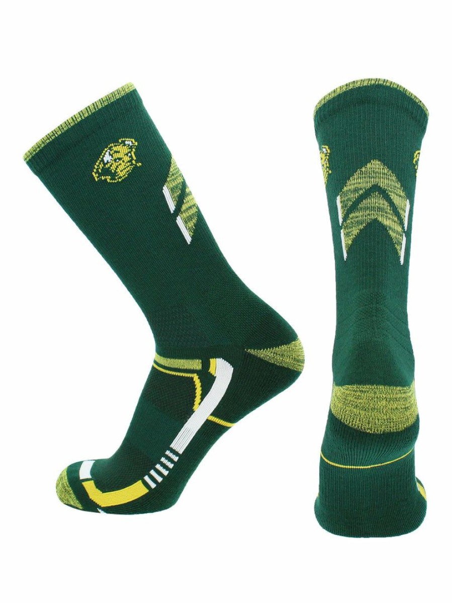 Ncaa Socks * | Cheapest Tck North Dakota State Bison Socks North Dakota State University Bison Champion Crew Socks Green/Yellow