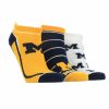 Ncaa Socks * | Best Deal Tck Michigan Wolverines No Show Socks Full Field 3 Pack All Schools Blue/Maize/White