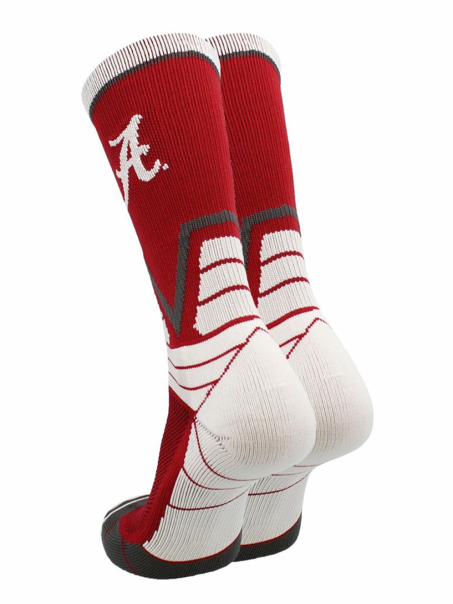 Ncaa Socks * | Hot Sale Tck All Schools Alabama Crimson Tide Victory Crew Socks Crimson/White