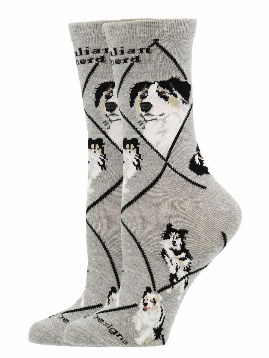 Ncaa Socks * | New Whd Australian Shepherd Socks For Women Gift For Dog Lovers Crazy Socks Crew