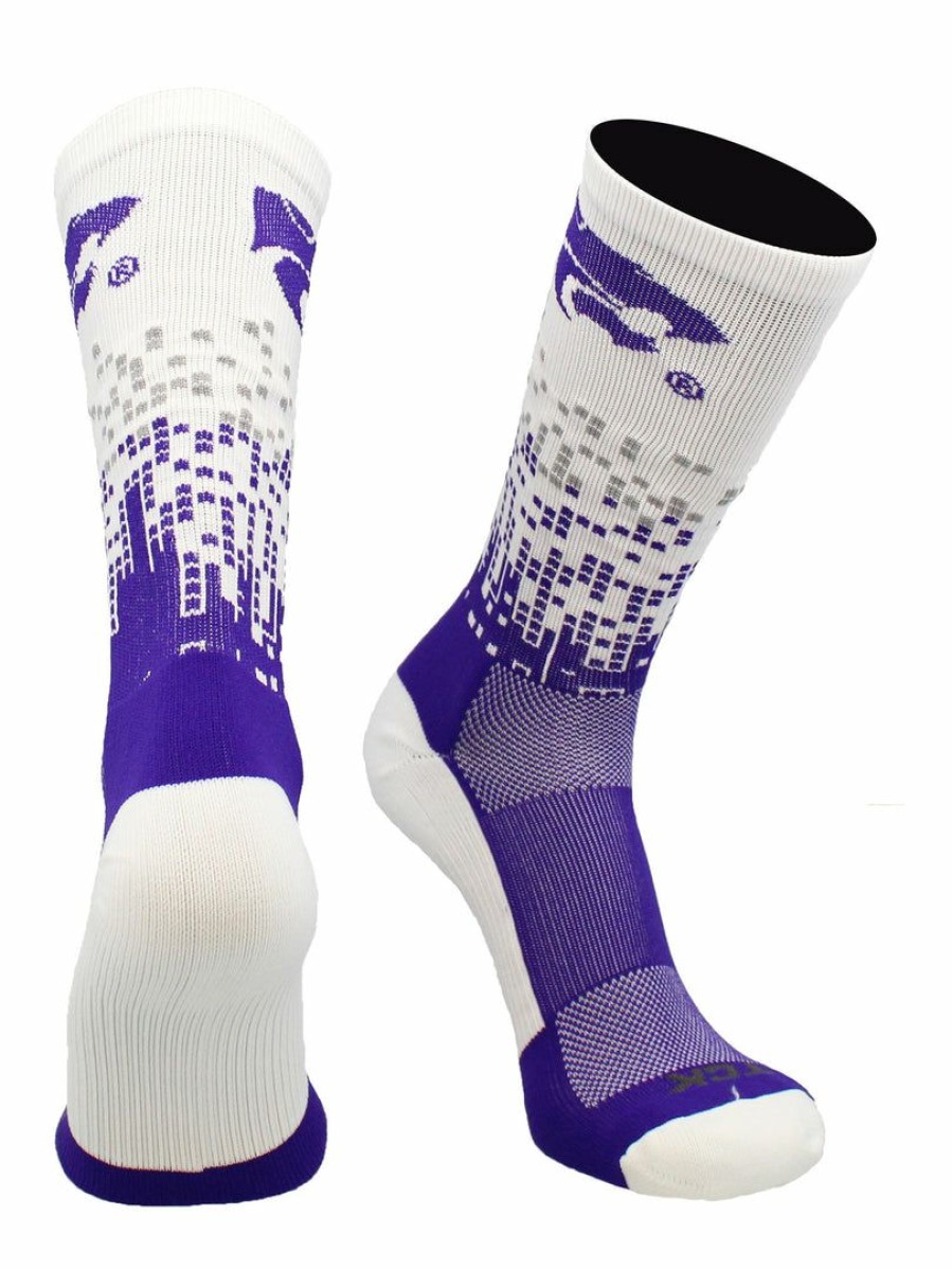 Ncaa Socks * | Coupon Tck Sports Kansas State Wildcats Socks Downtown Crew All Schools Purple/White/Graphite