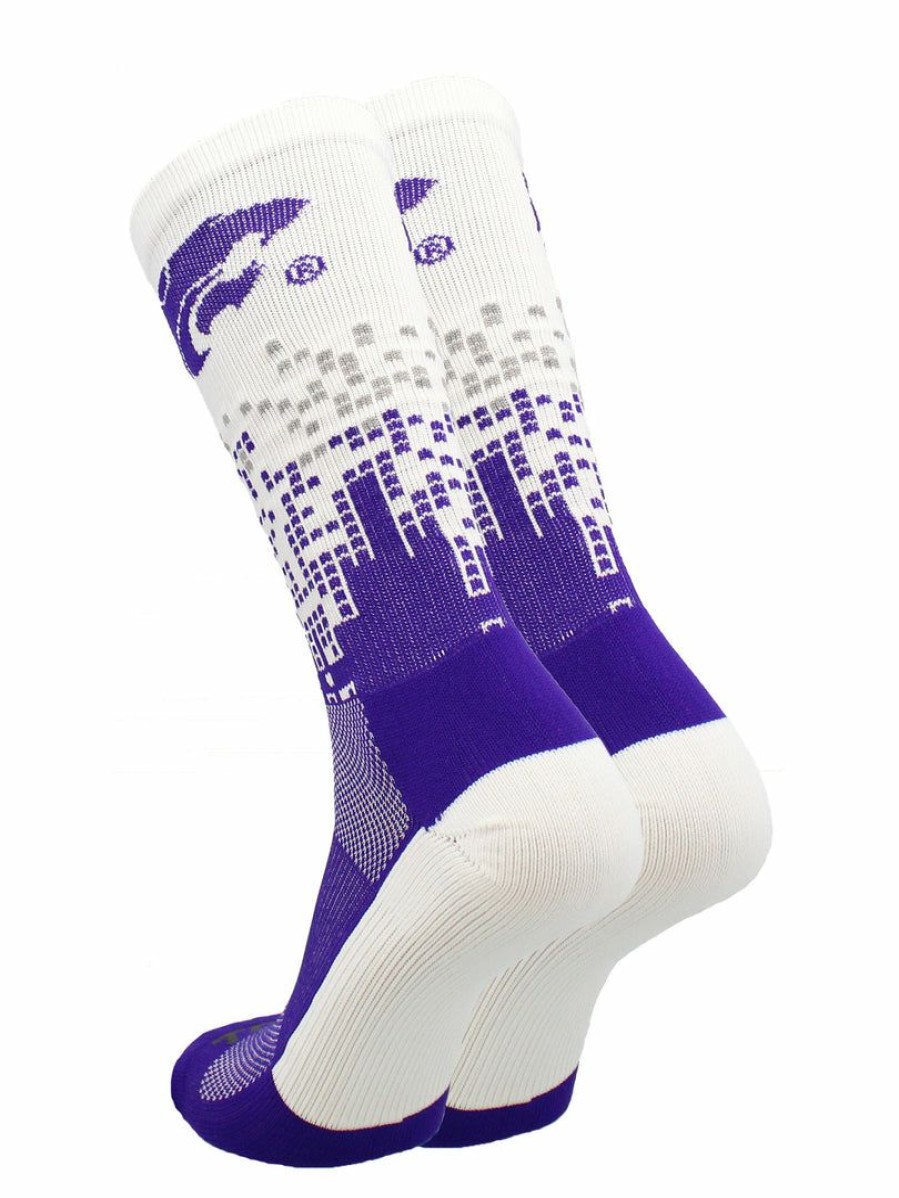 Ncaa Socks * | Coupon Tck Sports Kansas State Wildcats Socks Downtown Crew All Schools Purple/White/Graphite