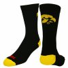 Ncaa Socks * | Best Reviews Of Tck Sports Iowa Hawkeyes Socks Crew Style All Schools Black/Gold