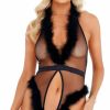 Lingerie * | Roma Marvelous Marabou Teddy