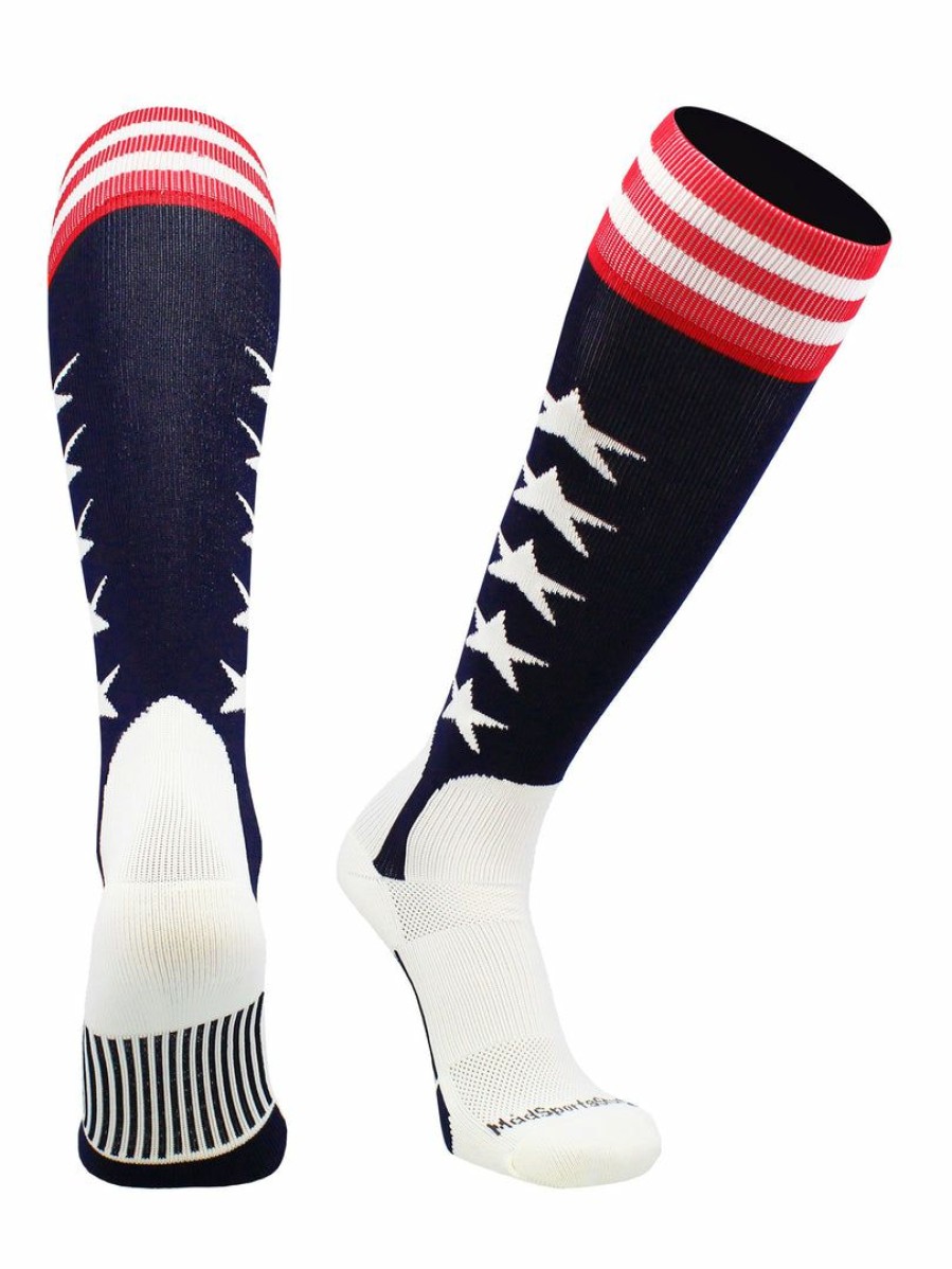 Ncaa Socks * | Outlet Madsportsstuff Usa Flag Baseball Patriotic Stirrups Socks With Stars And Stripes