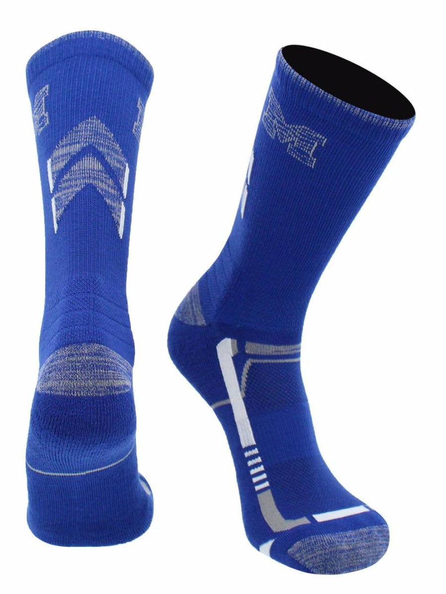 Ncaa Socks * | Promo Tck Memphis Tigers Socks University Of Memphis Tigers Champion Crew Socks All Schools Blue/Gray