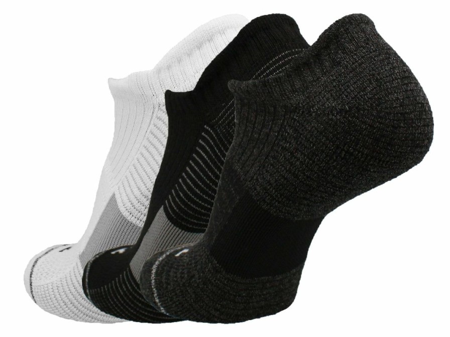 Ncaa Socks * | Top 10 Tck Low Cut Ankle Socks With Tab For Men And Women 3-Pack Athletic Socks For Running, Walking- Made From Recycled Materials Black/White/Graphite-3 Pair