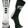 Ncaa Socks * | Budget Tck Michigan State University Spartans Socks Perimeter Crew All Schools Dark Green/White/Grey