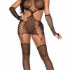 Lingerie * | Leg Avenue Wide Net Bodystocking Set