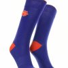 Ncaa Socks * | Deals Tck All Schools Clemson Tigers Dress Socks Dean'S List Crew Length Socks Purple/Orange