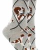 Ncaa Socks * | Buy Whd Brittany Spaniel Socks For Women Gift For Dog Lovers Crazy Socks Crew Gray