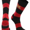 Ncaa Socks * | Best Reviews Of Tck Maryland Terrapins Socks Game Day Striped Crew Socks Red/Black