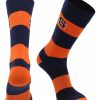 Ncaa Socks * | Cheap Tck All Schools Syracuse Orange Socks Game Day Striped Crew Socks Orange/Blue