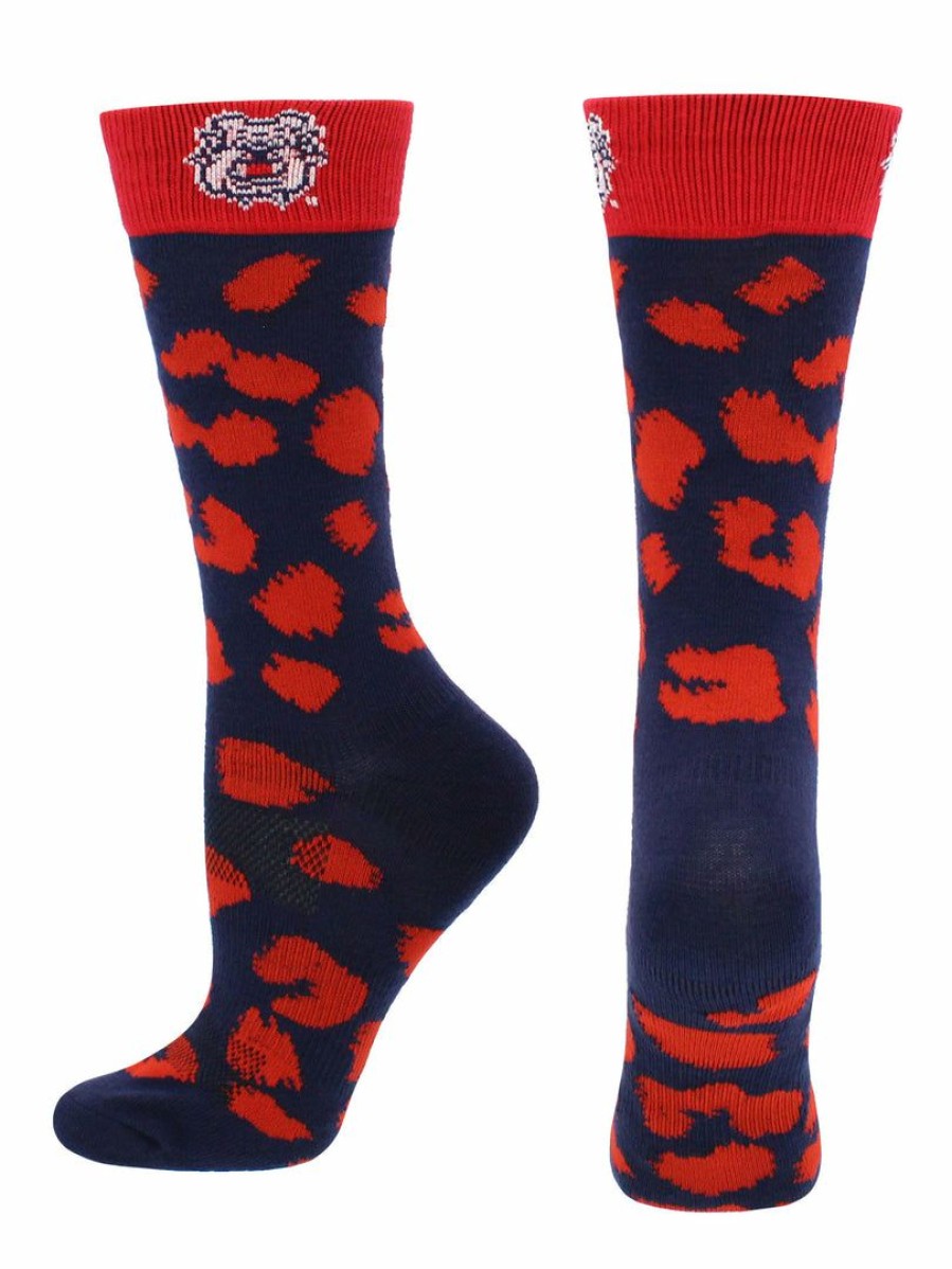 Ncaa Socks * | Promo Tck Fresno State Bulldogs Socks Womens Savage Crew Socks All Schools Cardinal/Blue