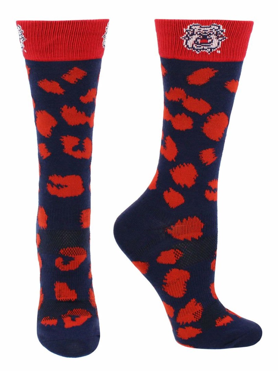 Ncaa Socks * | Promo Tck Fresno State Bulldogs Socks Womens Savage Crew Socks All Schools Cardinal/Blue