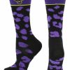 Ncaa Socks * | Budget Tck Minnesota State Mavericks Socks Womens Savage Crew Socks All Schools Purple/Black