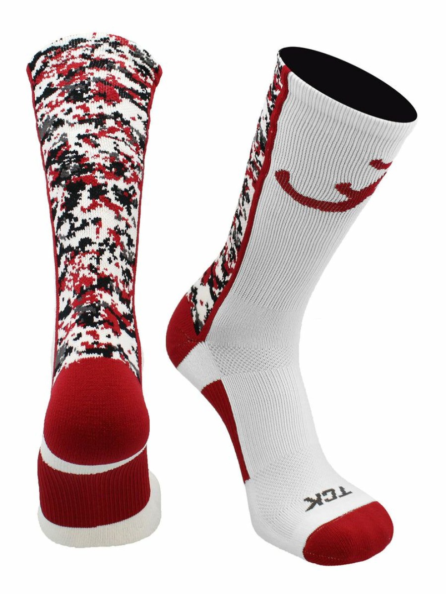 Ncaa Socks * | Best Deal Tck Alabama Crimson Tide Socks Digital Camo Crew All Schools White/Crimson/Black