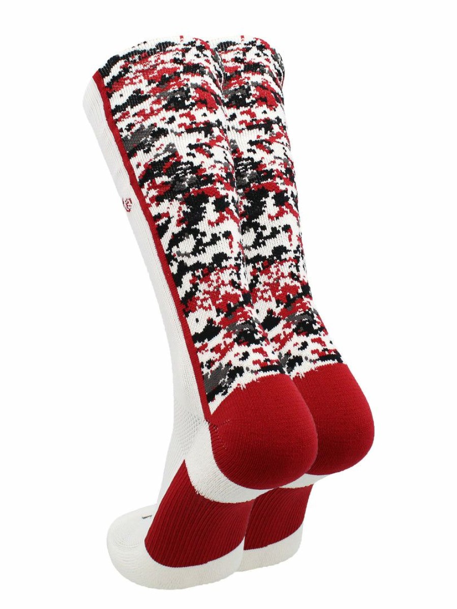 Ncaa Socks * | Best Deal Tck Alabama Crimson Tide Socks Digital Camo Crew All Schools White/Crimson/Black