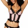 Lingerie * | Dreamgirl Feminine Mesh And Lace Bustier Set