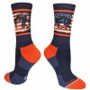 Ncaa Socks * | Promo Madsportsstuff Usa Flag Fighting Wrestlers Athletic Crew Socks Wrestling Socks Navy/Red/White