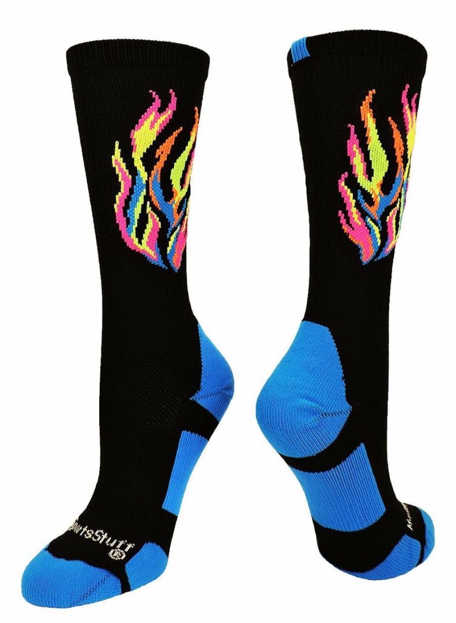 Ncaa Socks * | Buy Madsportsstuff Flame Athletic Crew Socks (Multiple Colors) Basketball Socks