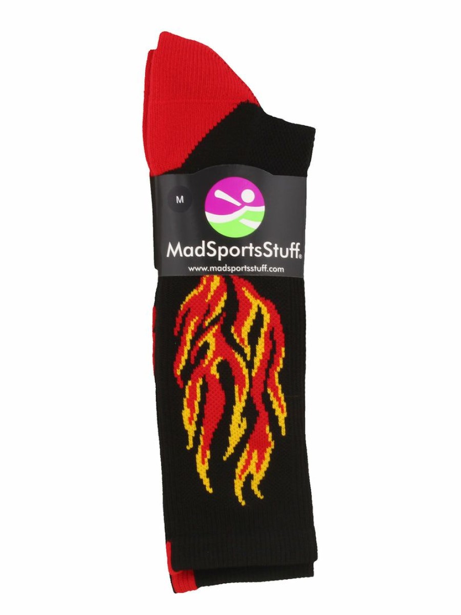 Ncaa Socks * | Buy Madsportsstuff Flame Athletic Crew Socks (Multiple Colors) Basketball Socks