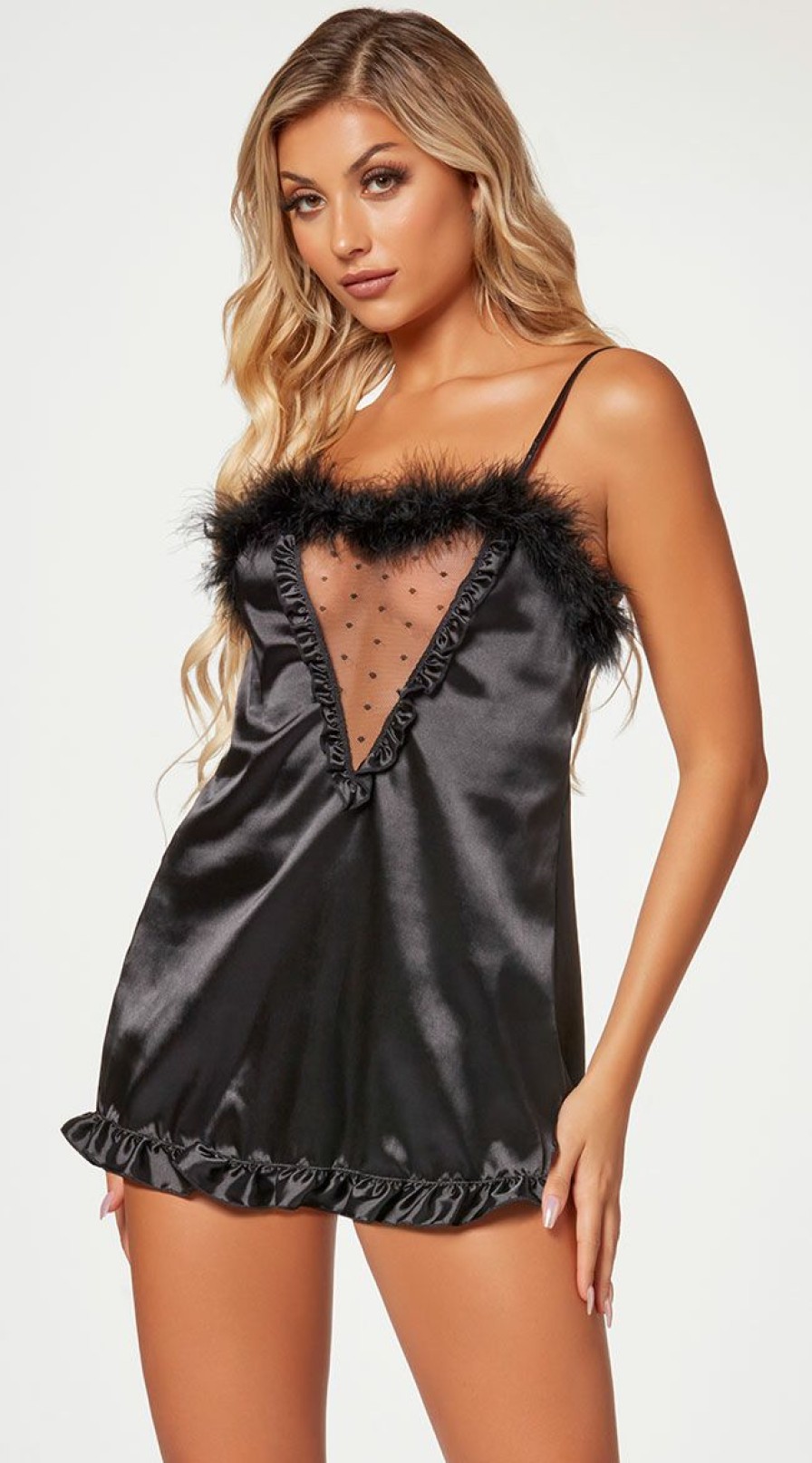 Lingerie * | Seven 'Til Midnight Fuzzy Silk Chemise Set