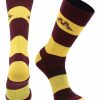 Ncaa Socks * | Discount Tck Minnesota Golden Gophers Socks Game Day Striped Crew Socks Maroon/Gold