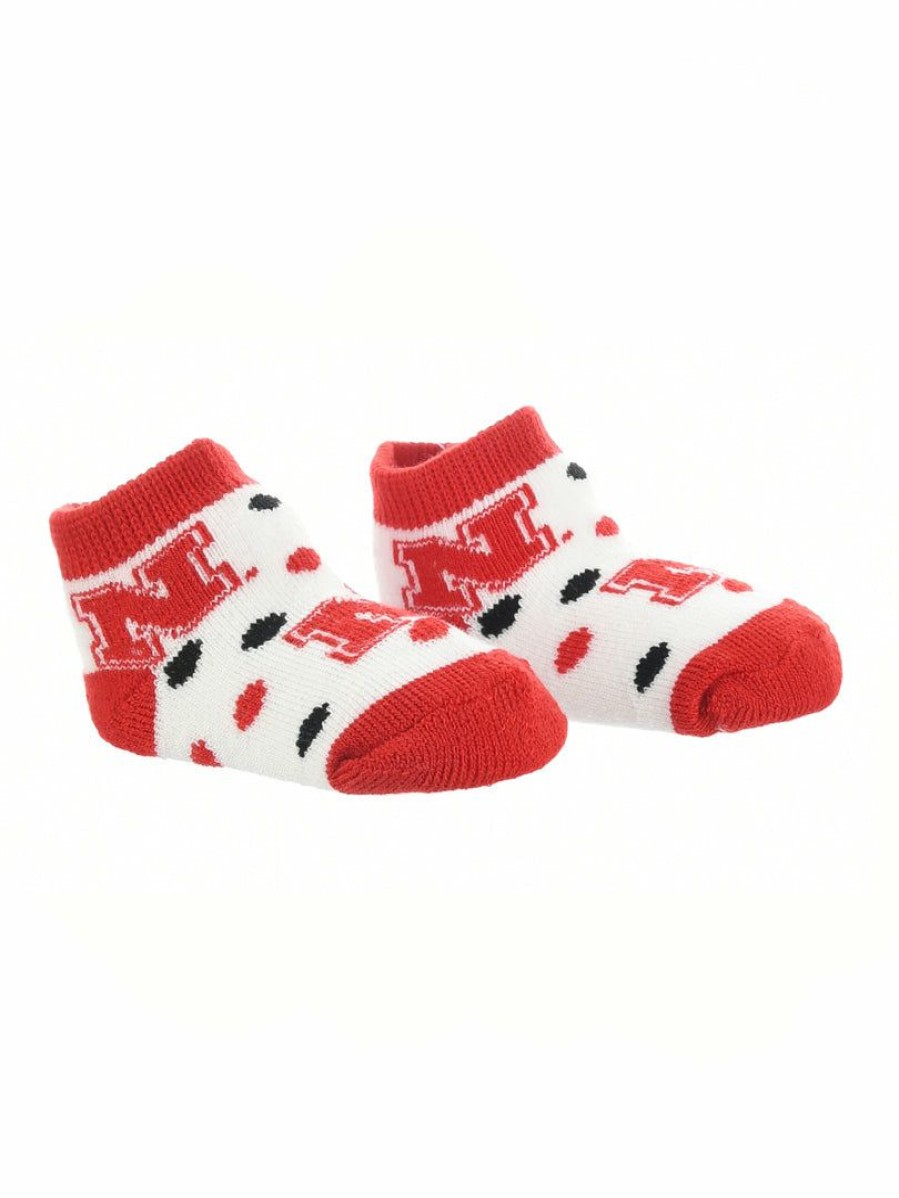 Ncaa Socks * | Coupon Tck Nebraska Cornhuskers Toddler Socks Low Cut Little Fan All Schools Red/Black/White