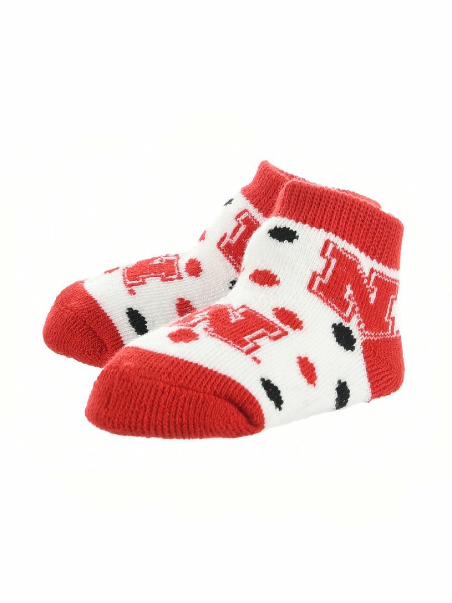 Ncaa Socks * | Coupon Tck Nebraska Cornhuskers Toddler Socks Low Cut Little Fan All Schools Red/Black/White