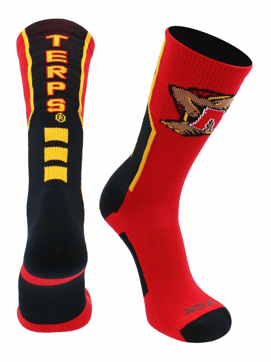 Ncaa Socks * | Deals Tck Maryland Terps Socks Perimeter Crew All Schools Red/Black/Gold