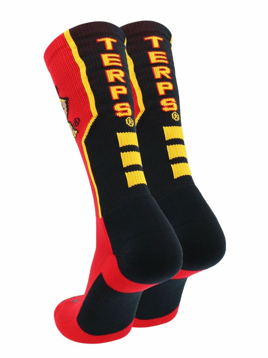 Ncaa Socks * | Deals Tck Maryland Terps Socks Perimeter Crew All Schools Red/Black/Gold