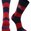 Ncaa Socks * | Best Reviews Of Tck All Schools Arizona Wildcats Socks Game Day Striped Crew Socks Blue/Cardinal