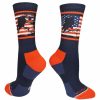 Ncaa Socks * | Top 10 Madsportsstuff Usa Hockey Socks Crew Length For Boys Or Men, Hockey Gift Navy/Red/White